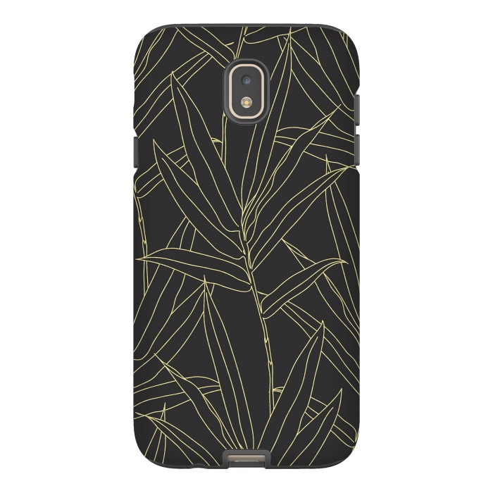 Galaxy J7 StrongFit Elegant bamboo foliage gold strokes design  by InovArts
