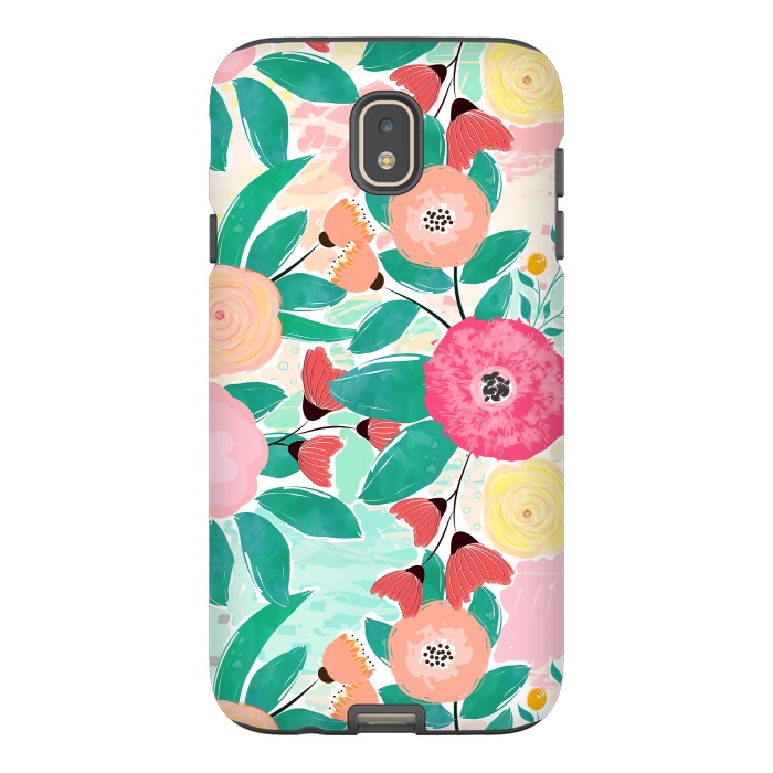 Galaxy J7 StrongFit Modern brush paint abstract floral paint by InovArts