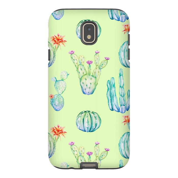 Galaxy J7 StrongFit Cactus Pattern Green Background 3 by Alemi