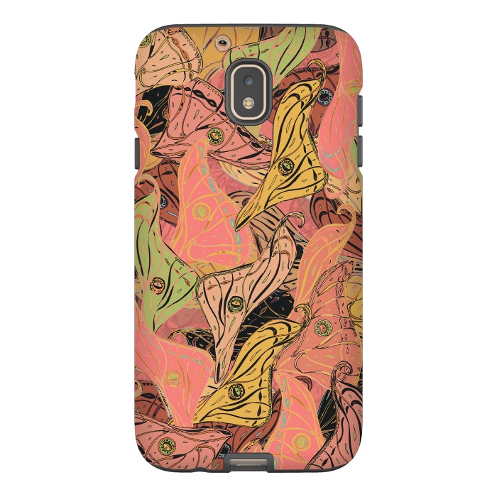 Galaxy J7 StrongFit Boho Butterfly Wings in Coral and Yellow by Lotti Brown