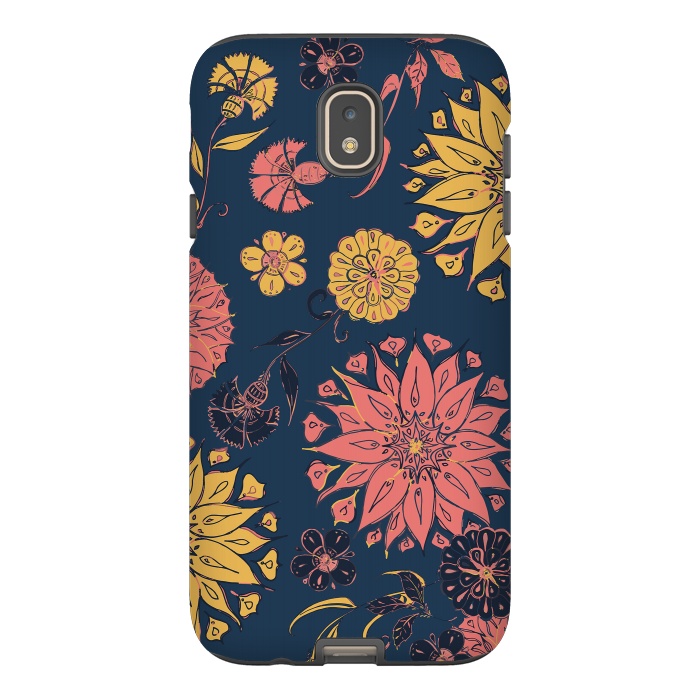Galaxy J7 StrongFit Multi-Florals - Blue, Pink & Yellow by Lotti Brown