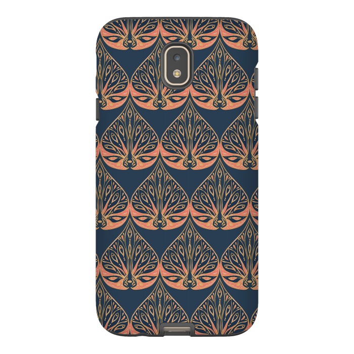 Galaxy J7 StrongFit Art Deco - Blue & Coral by Lotti Brown