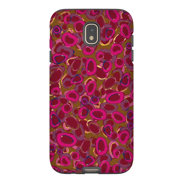 Galaxy J7 StrongFit Bold Circles - Red & Pink by Lotti Brown