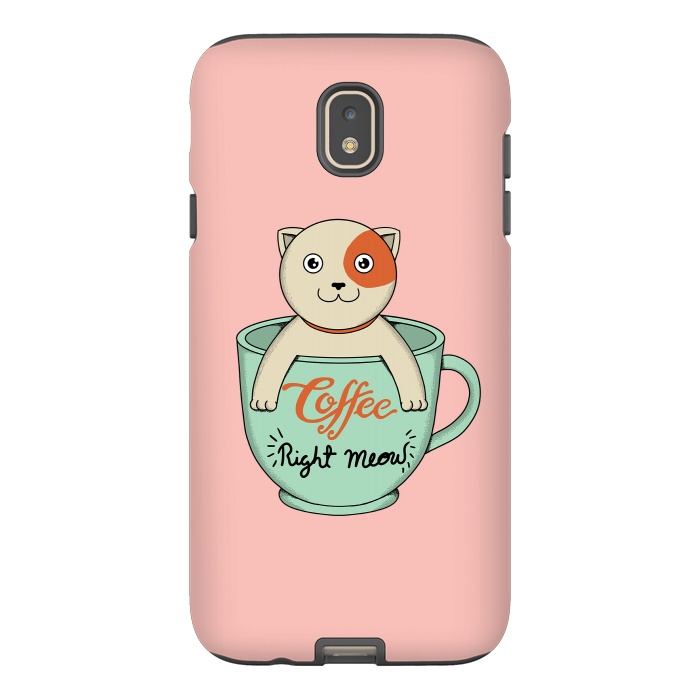 Galaxy J7 StrongFit Coffee right meow pink by Coffee Man