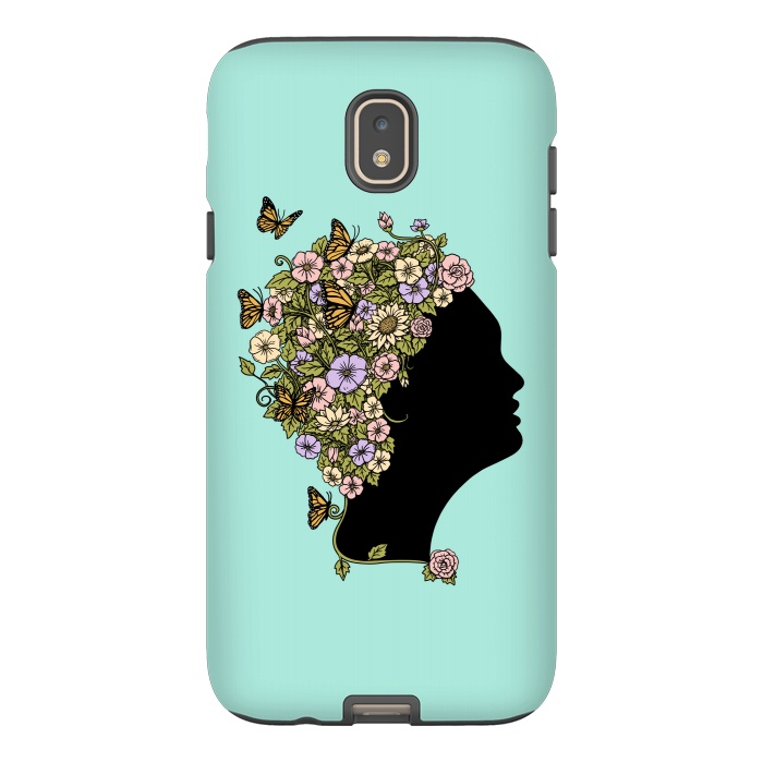 Galaxy J7 StrongFit Floral lady by Coffee Man