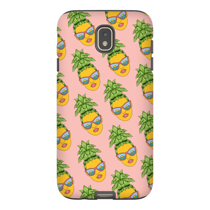 Galaxy J7 StrongFit Pineapple Girl Pattern Pink by Coffee Man