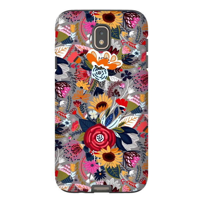 Galaxy J7 StrongFit Popping Floral - Pink  by Tigatiga