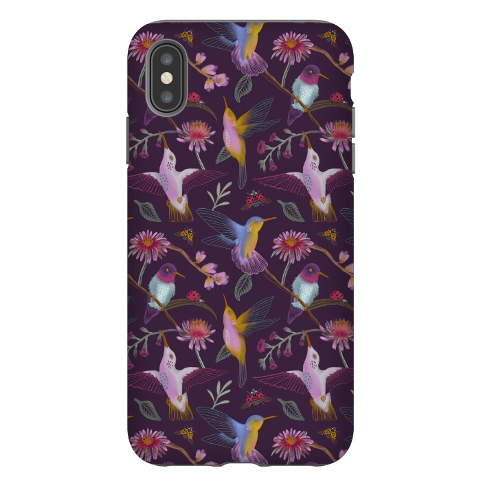 iPhone Xs Max StrongFit Hummingbirds by Tishya Oedit