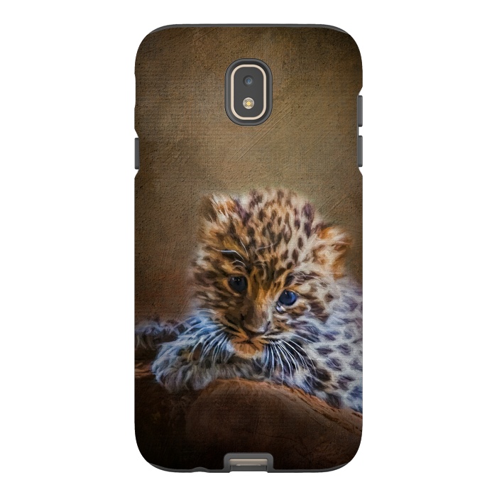 Galaxy J7 StrongFit Cute painting amur leopard cub by Simone Gatterwe