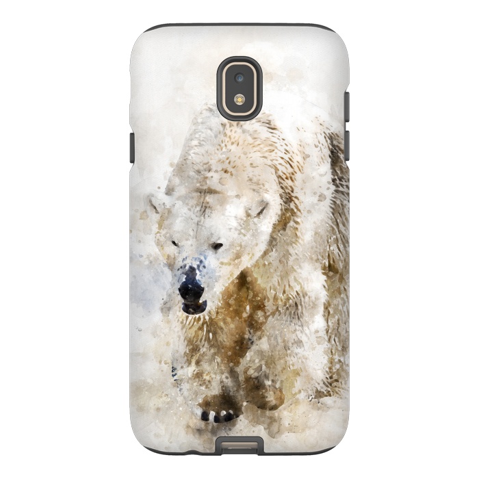 Galaxy J7 StrongFit Abstract watercolor polar bear by Simone Gatterwe