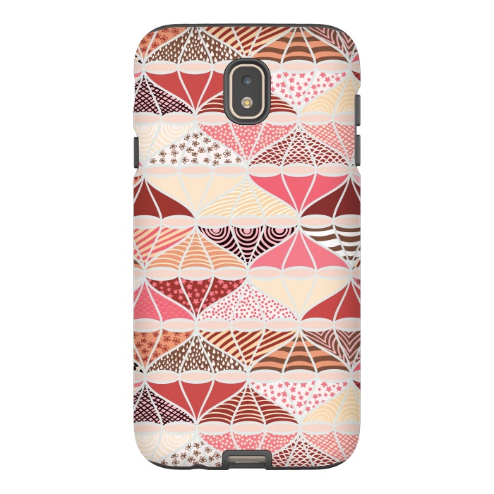 Galaxy J7 StrongFit April Showers Bring Brollies - Pink and Cream by Paula Ohreen