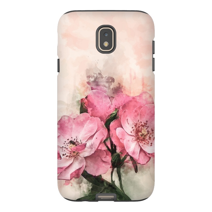 Galaxy J7 StrongFit Vintage Pink Flower by Creativeaxle