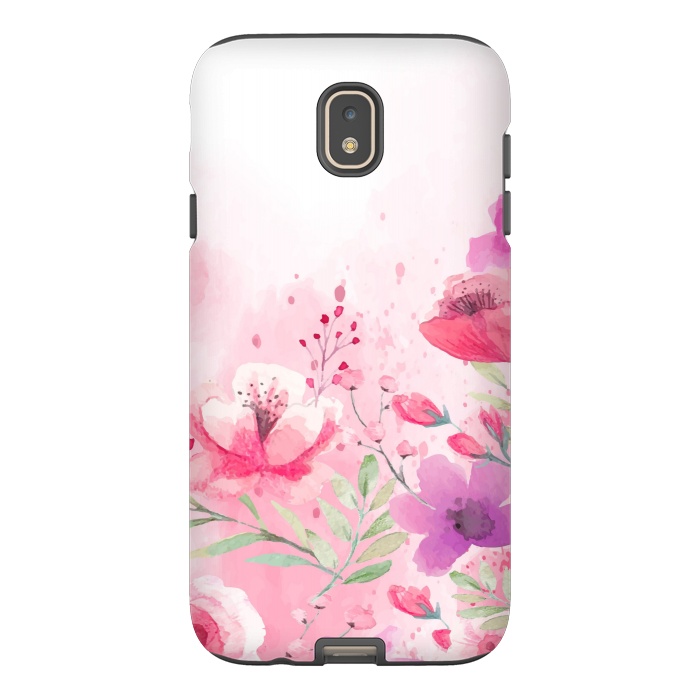 Galaxy J7 StrongFit pink floral print by MALLIKA