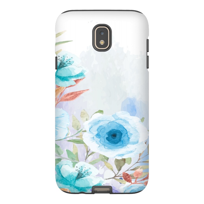 Galaxy J7 StrongFit blue floral print by MALLIKA