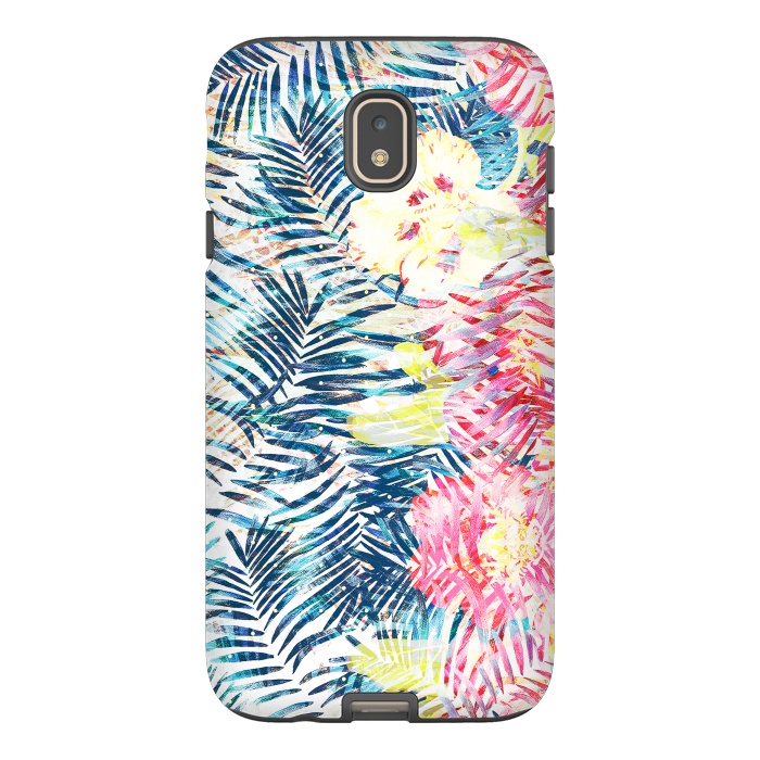 Galaxy J7 StrongFit Tropical palm leaves and colorful flowers by Oana 