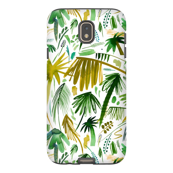 Galaxy J7 StrongFit Brushstrokes Tropical Palms by Ninola Design