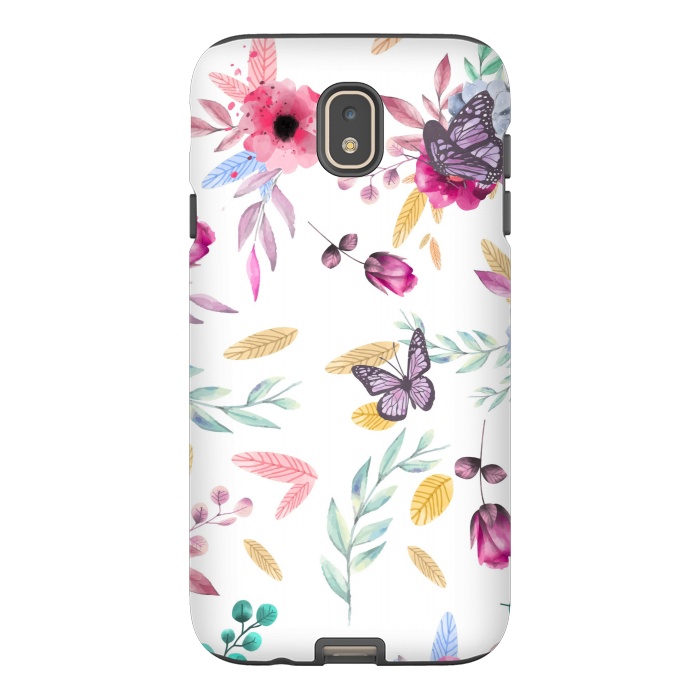 Galaxy J7 StrongFit BUTTERFLY FLORAL PRINT by MALLIKA