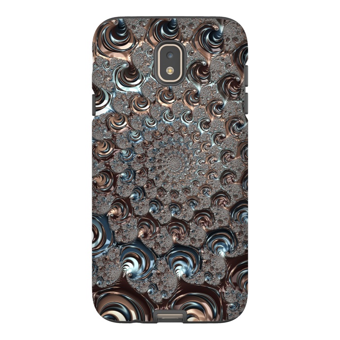 Galaxy J7 StrongFit Fractal Fantasy Teal And Copper 2 by Andrea Haase