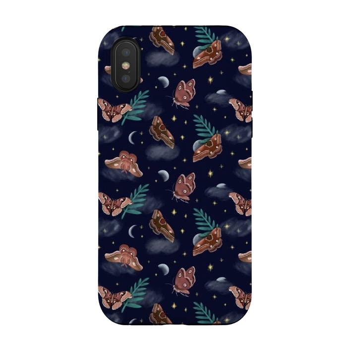 iPhone Xs / X StrongFit Midnight Moths by Tishya Oedit