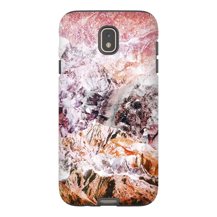 Galaxy J7 StrongFit Pink geode crystals landscape by Oana 