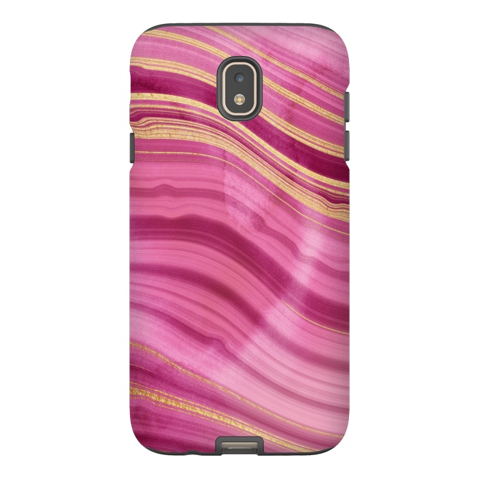 Galaxy J7 StrongFit Pink and Gold Mermaid Glitter Marble Waves by  Utart