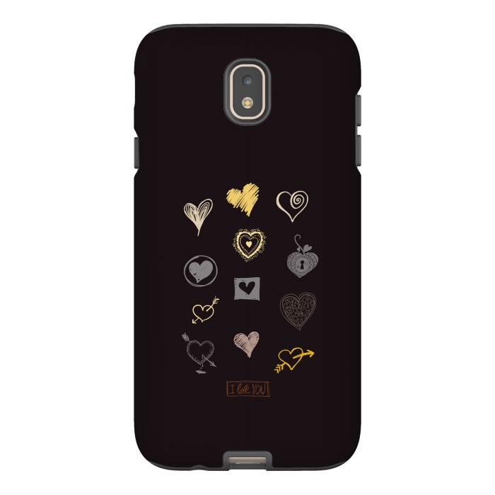 Galaxy J7 StrongFit valentine doodle hearts by TMSarts