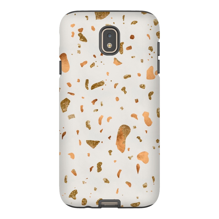 Galaxy J7 StrongFit Cream Terrazzo with gold and copper spots by  Utart