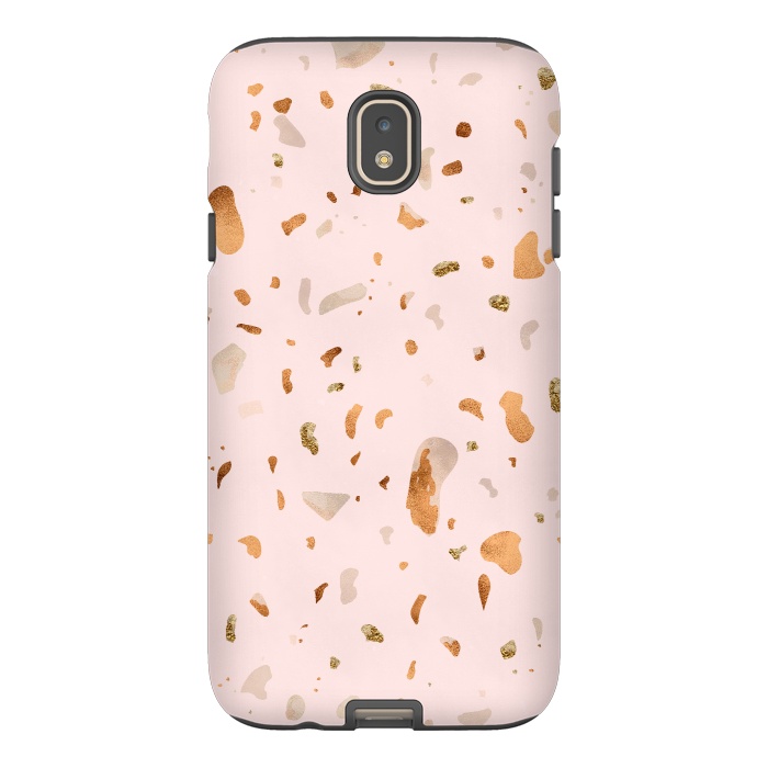 Galaxy J7 StrongFit Pink terrazzo with gold and copper spots by  Utart