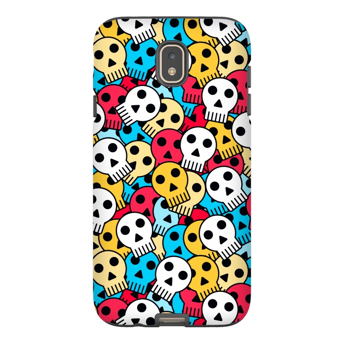 Galaxy J7 StrongFit colorful halloween skulls by TMSarts