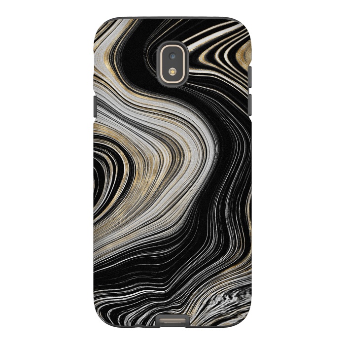 Galaxy J7 StrongFit Trendy Black White and Faux Gold Agate Gem  by  Utart