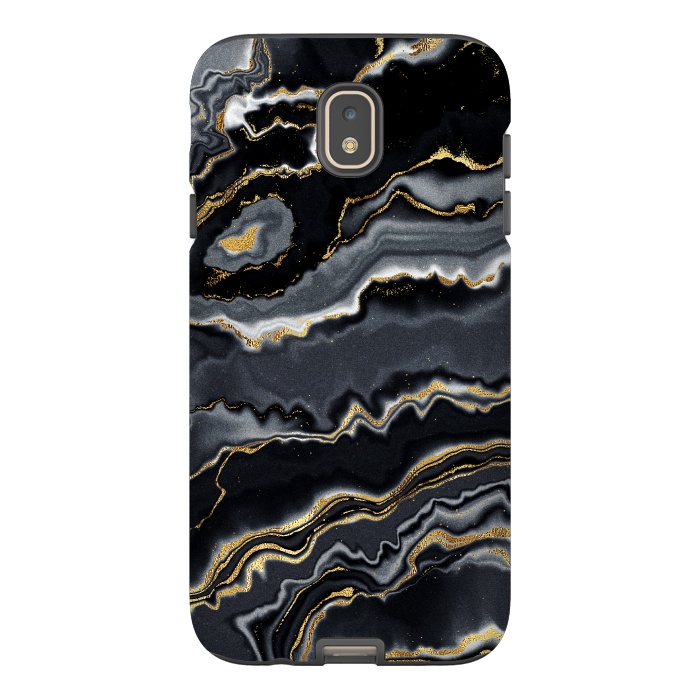 Galaxy J7 StrongFit Faux Gold Black Gray Trendy Agate by  Utart