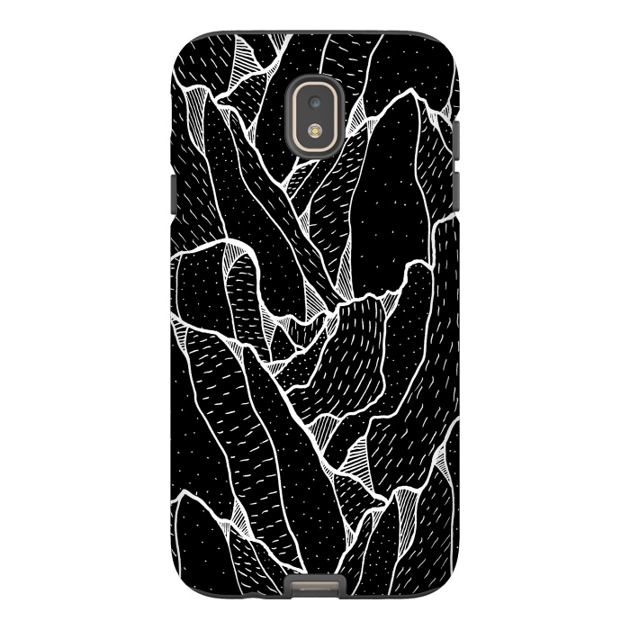 Galaxy J7 StrongFit Black and white pattern hills by Steve Wade (Swade)