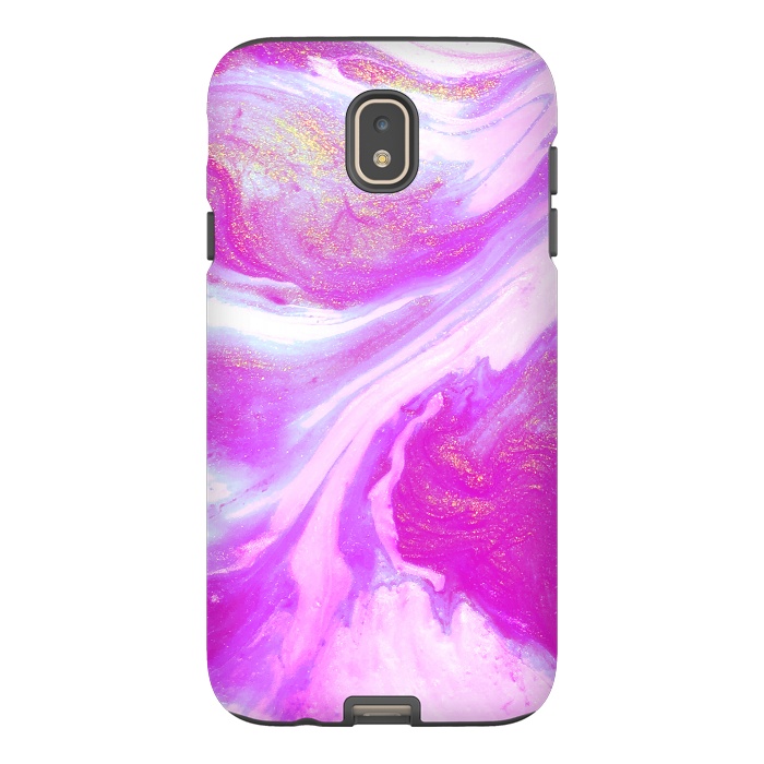 Galaxy J7 StrongFit Pink and Gold Shimmer Abstract by Ashley Camille