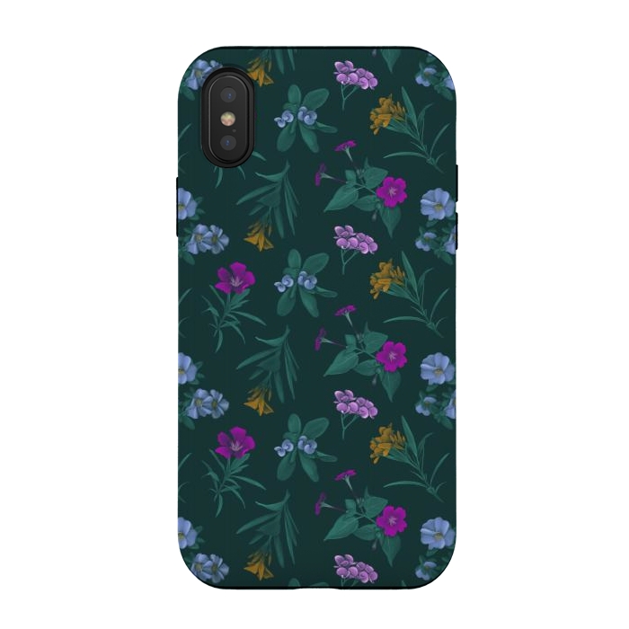 iPhone Xs / X StrongFit Tropical Flowers by Tishya Oedit