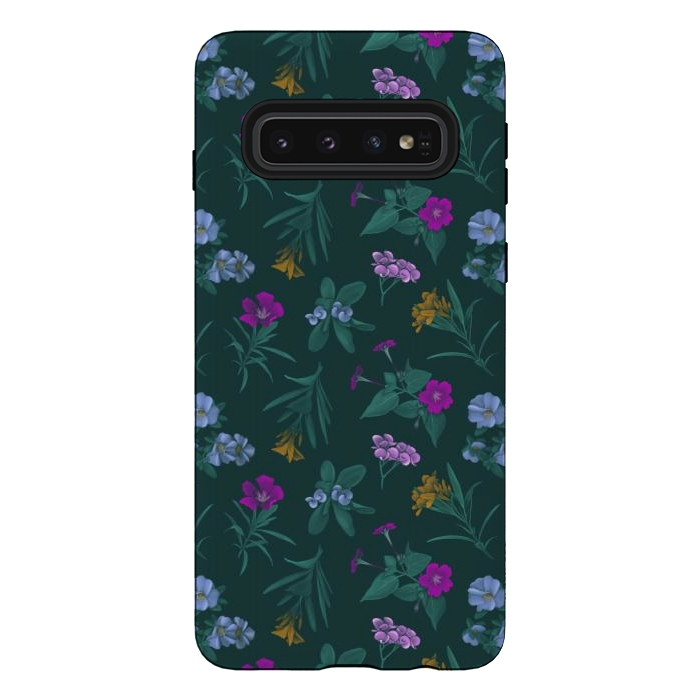 Galaxy S10 StrongFit Tropical Flowers by Tishya Oedit