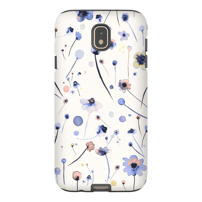 Galaxy J7 StrongFit Blue Soft Flowers by Ninola Design