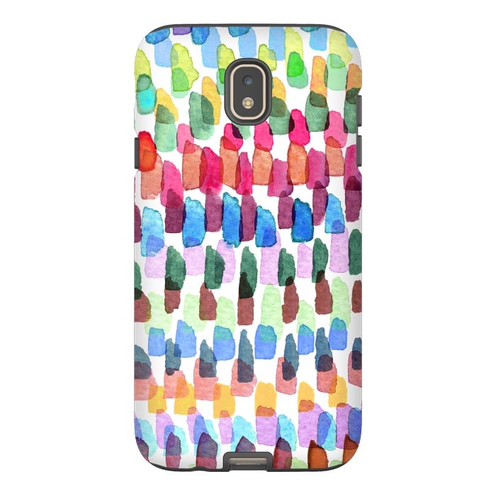 Galaxy J7 StrongFit Colorful Brushstrokes Stains  by Ninola Design