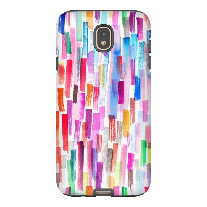 Galaxy J7 StrongFit Colorful Brushstrokes  by Ninola Design
