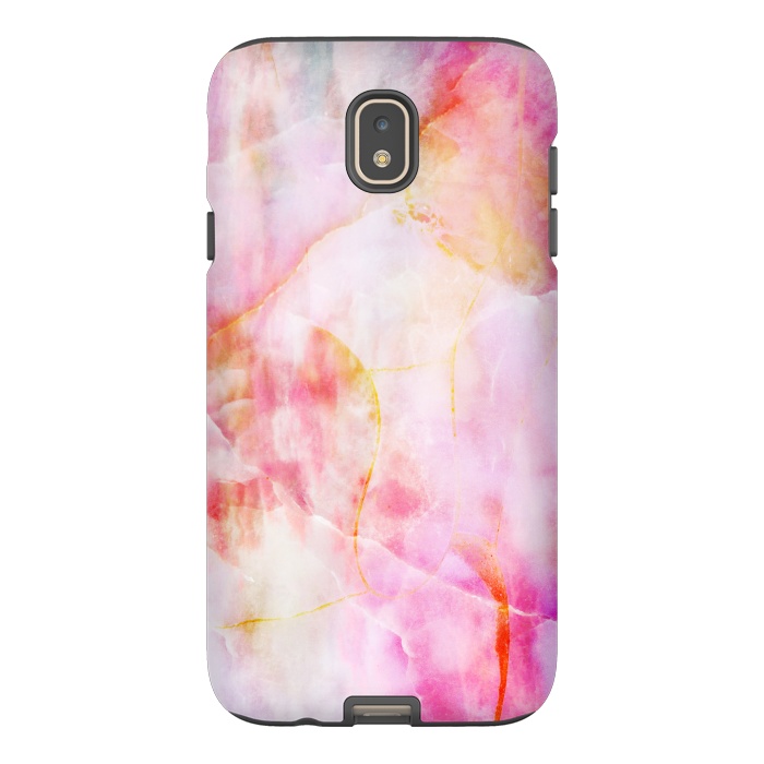 Galaxy J7 StrongFit Watercolor painted pink marble by Oana 