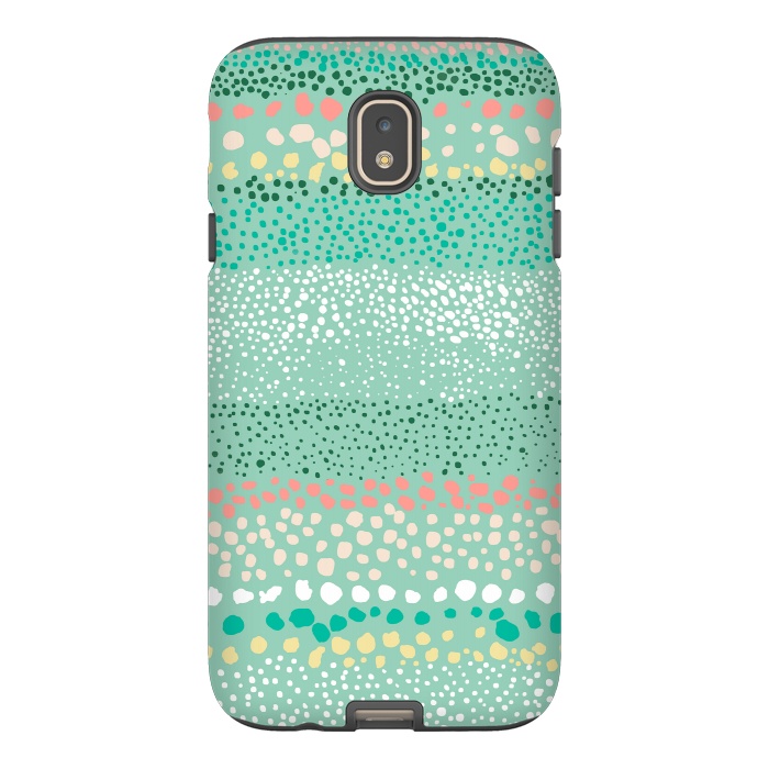 Galaxy J7 StrongFit Little Textured Dots Green by Ninola Design