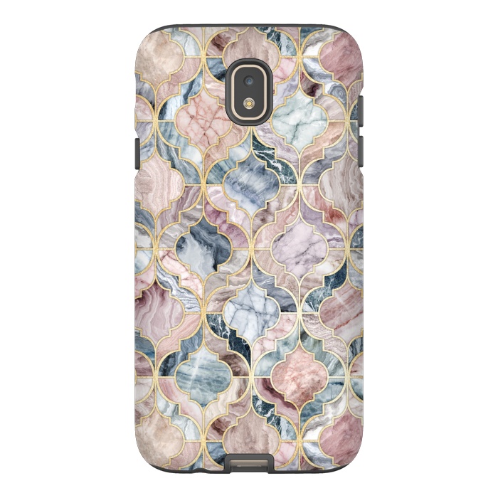 Galaxy J7 StrongFit Moroccan Marble Tile Pattern by Micklyn Le Feuvre