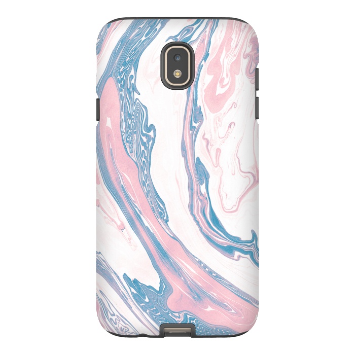 Galaxy J7 StrongFit Blush and Dusty Blue Marble by Allgirls Studio