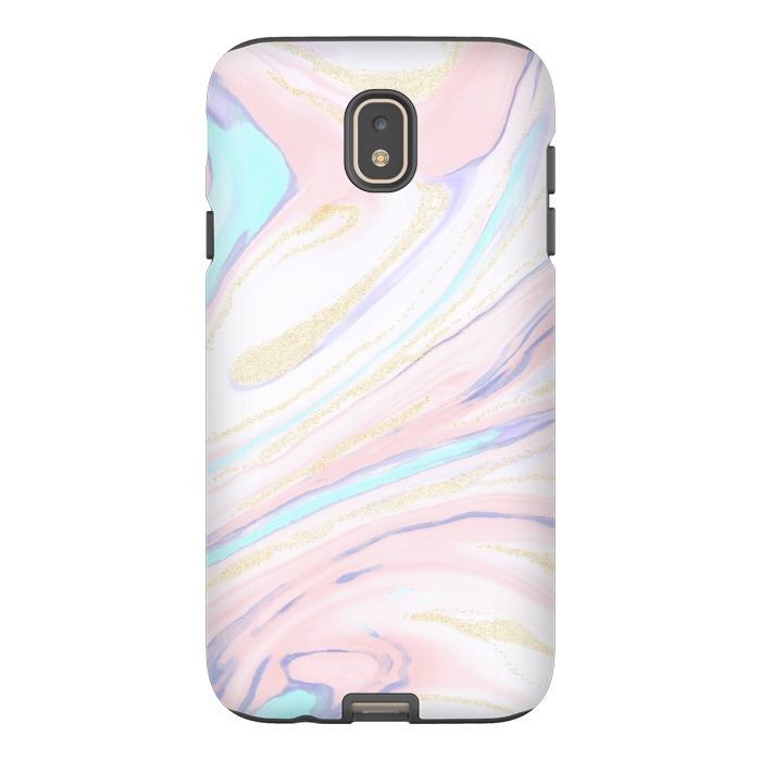 Galaxy J7 StrongFit Modern golden marbleized abstract design by InovArts