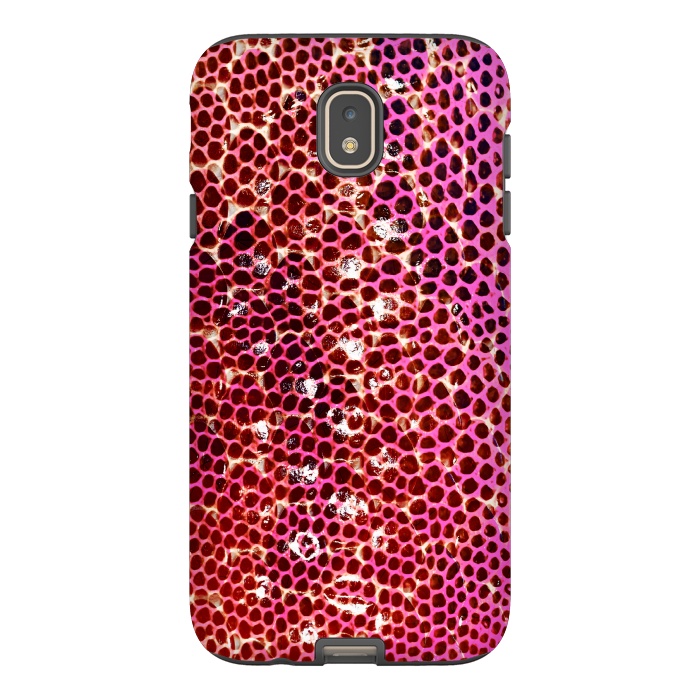 Galaxy J7 StrongFit Gradient pink red snake skin pattern by Oana 