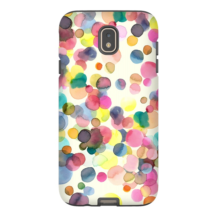 Galaxy J7 StrongFit Watercolor Colorful Dots by Ninola Design