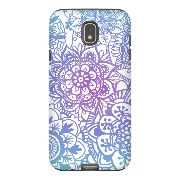 Galaxy J7 StrongFit Pastel Purple and Blue Mandala Pattern by Julie Erin Designs
