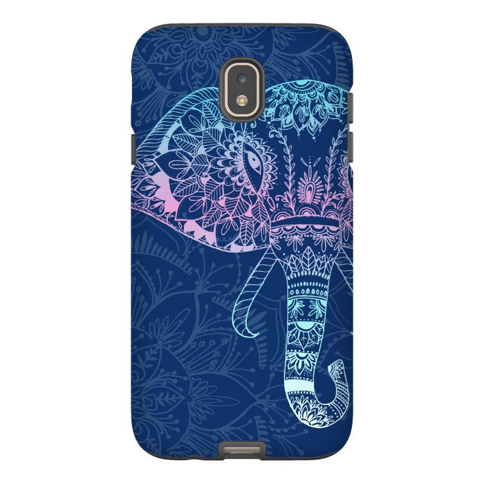 Galaxy J7 StrongFit Elephant Floral by Rose Halsey