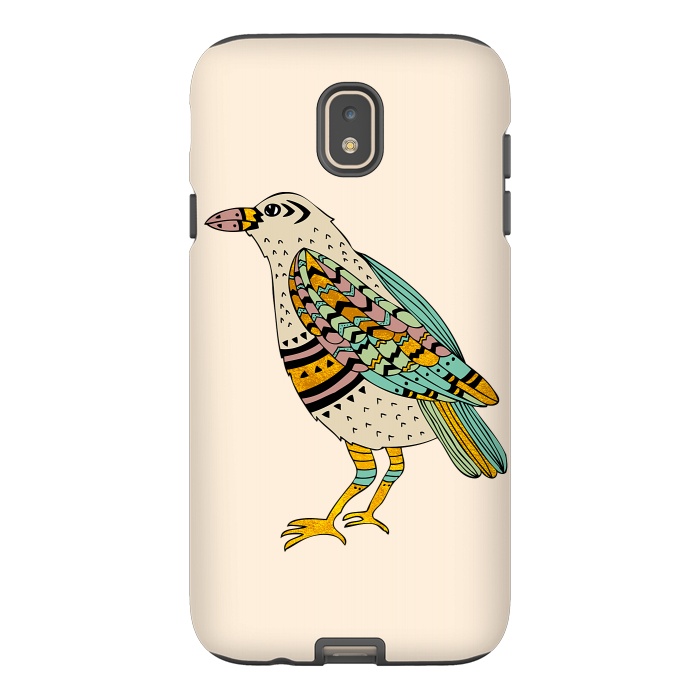 Galaxy J7 StrongFit Playful Crow Tan by Pom Graphic Design