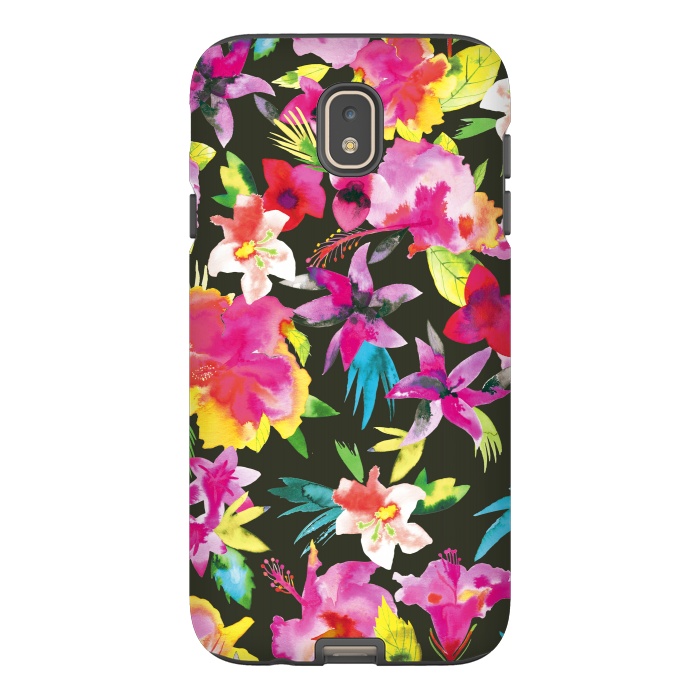 Galaxy J7 StrongFit Caribbean Flowers and Palms by Ninola Design