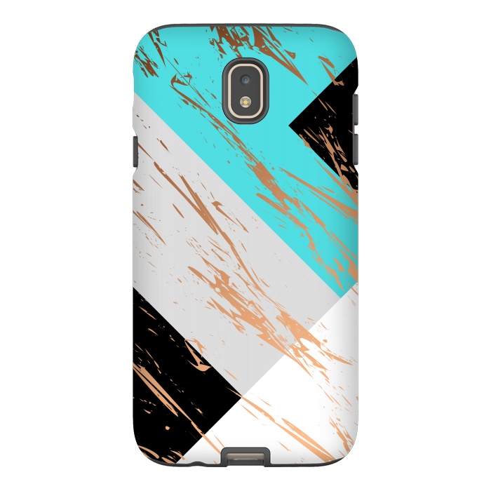Galaxy J7 StrongFit Aquamarine With Gold On Marble Background by ArtsCase